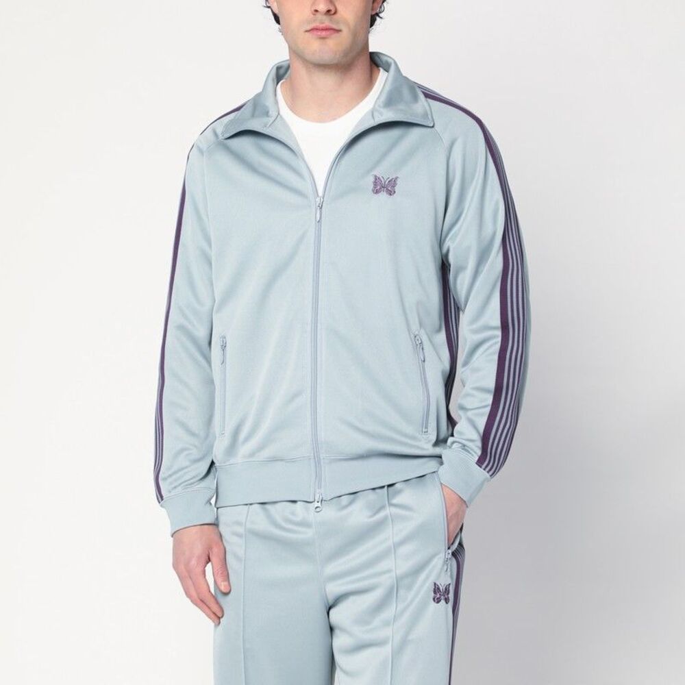 Needles Gray Blue/Purple Zip Sweatshirt Men
